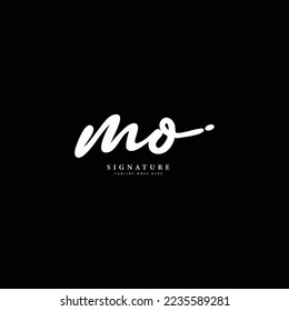 M O MO Initial letter handwritten and signature vector image, modern style in joining template logo