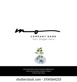 M OMO Initial letter handwriting and signature logo. Beauty vector initial logo .Fashion, boutique, floral and botanical	