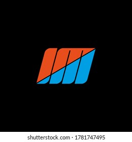 I and M orange and blue letter logo. IM letter logo design on black background. IM creative initials letter logo concept. im icon. I M letter.