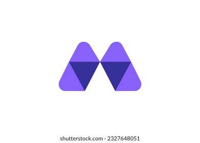 M Overlapping Logo Design Vector 