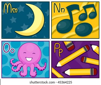 Diseño de tarjetas flash M - P - Vector