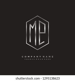 M P initial letter, modern logo design template vector
