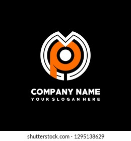 M P initial letter, modern logo design template vector