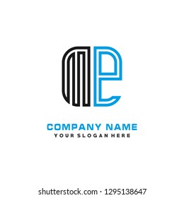 M P initial letter, modern logo design template vector
