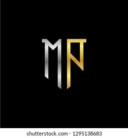 M P initial letter, modern logo design template vector