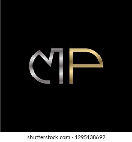 M P initial letter, modern logo design template vector