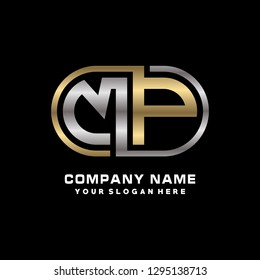 M P initial letter, modern logo design template vector