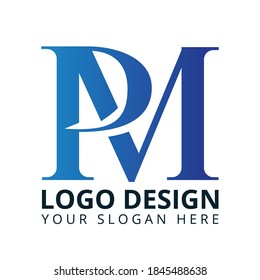 M P Letter Logo Design