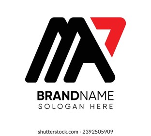 plantilla de vector de diseño de logotipo M P