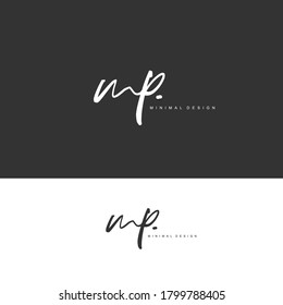 M P MP Initial handwriting or handwritten logo for identity. Logo with signature and hand drawn style.