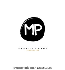 M P MP Initial logo template vector. Letter logo concept