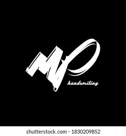 m p mp initial logo handwriting template vector