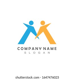 M people logo and symbol template vector 