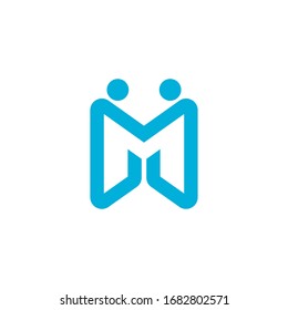 m people logo vector design modern