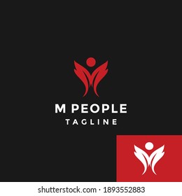 m people logo vector icon illustration