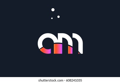 am a m  pink modern creative purple alphabet white blue gradient company letter logo design vector icon template