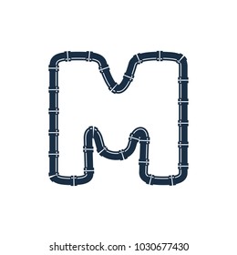 M Pipe Letter Logo Icon Design