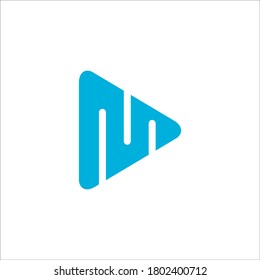 M Play-Button Logo-Design, Vektorsymbol
