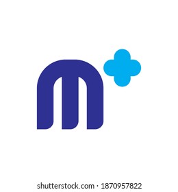 M Plus Logo Design Vector