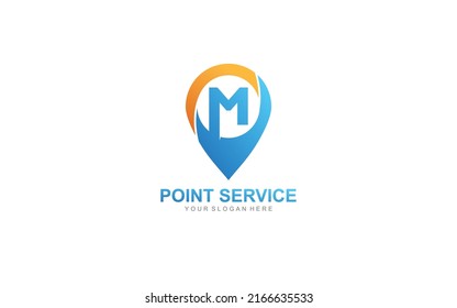 M point logo design inspiration. Vector letter template design for brand.