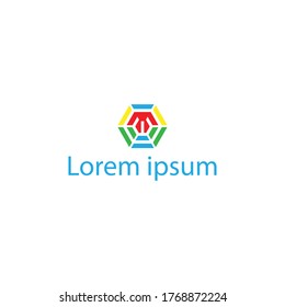 m polygon logo, m hexagon logo design vector file