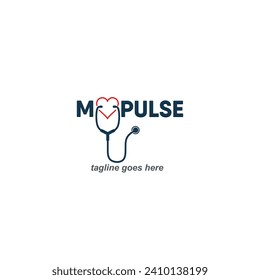 M PULSE Medical Logo, Drug log, Medical and Hospital vector logo