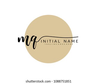 M Q Initial handwriting logo vector. Hand lettering for designs.