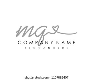 M Q Initial handwriting logo vector