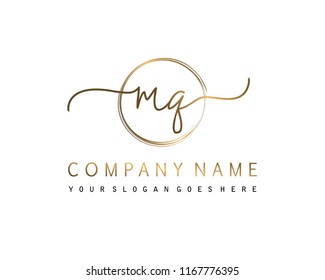 M Q Initial handwriting logo vector