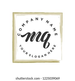 M Q Initial handwriting logo vector