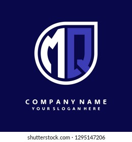 M Q initial letter, modern logo design template vector