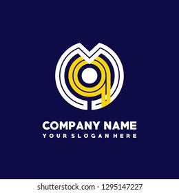 M Q initial letter, modern logo design template vector