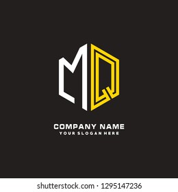 M Q initial letter, modern logo design template vector
