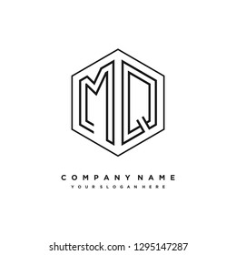M Q initial letter, modern logo design template vector