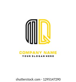 M Q initial letter, modern logo design template vector