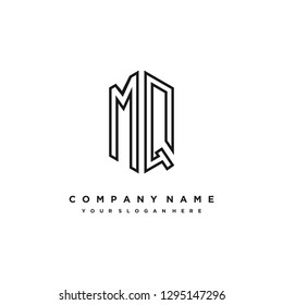 M Q initial letter, modern logo design template vector