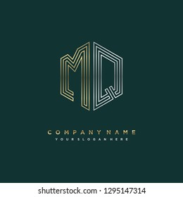 M Q initial letter, modern logo design template vector