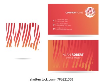M & Q joint logo waves line letter design with business card template