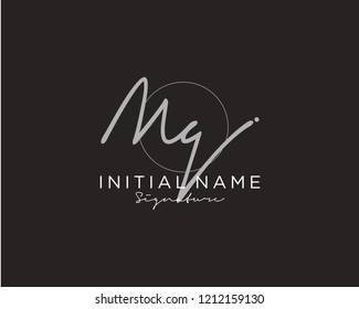 M Q Signature initial logo template vector