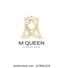 Diseño del logotipo M Queen Luxury. Diseñar plantilla vectorial.