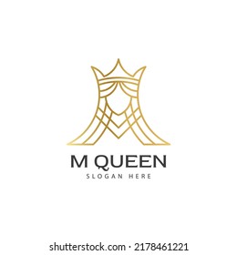 Diseño del logotipo M Queen Luxury. Diseñar plantilla vectorial.