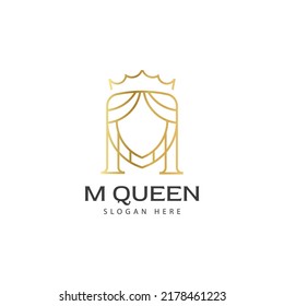 M Queen Luxury Logo Design. Design vector template.