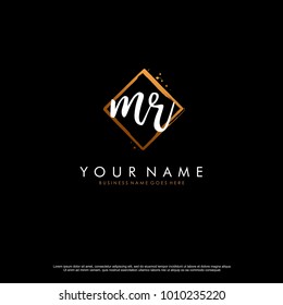 M R Initial abstract logo template vector