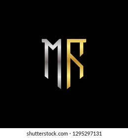 M R initial letter, modern logo design template vector