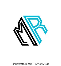 M R initial letter, modern logo design template vector