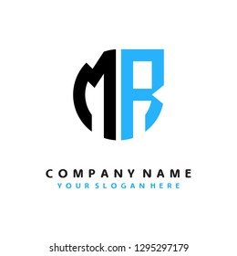 M R initial letter, modern logo design template vector