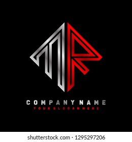 M R initial letter, modern logo design template vector