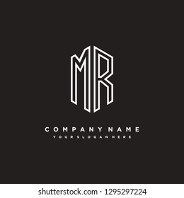 M R initial letter, modern logo design template vector