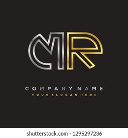 M R initial letter, modern logo design template vector