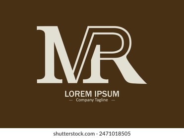 M R-Buchstabe Logo Design Symbol R M Vektorgrafik Silhouette isoliert